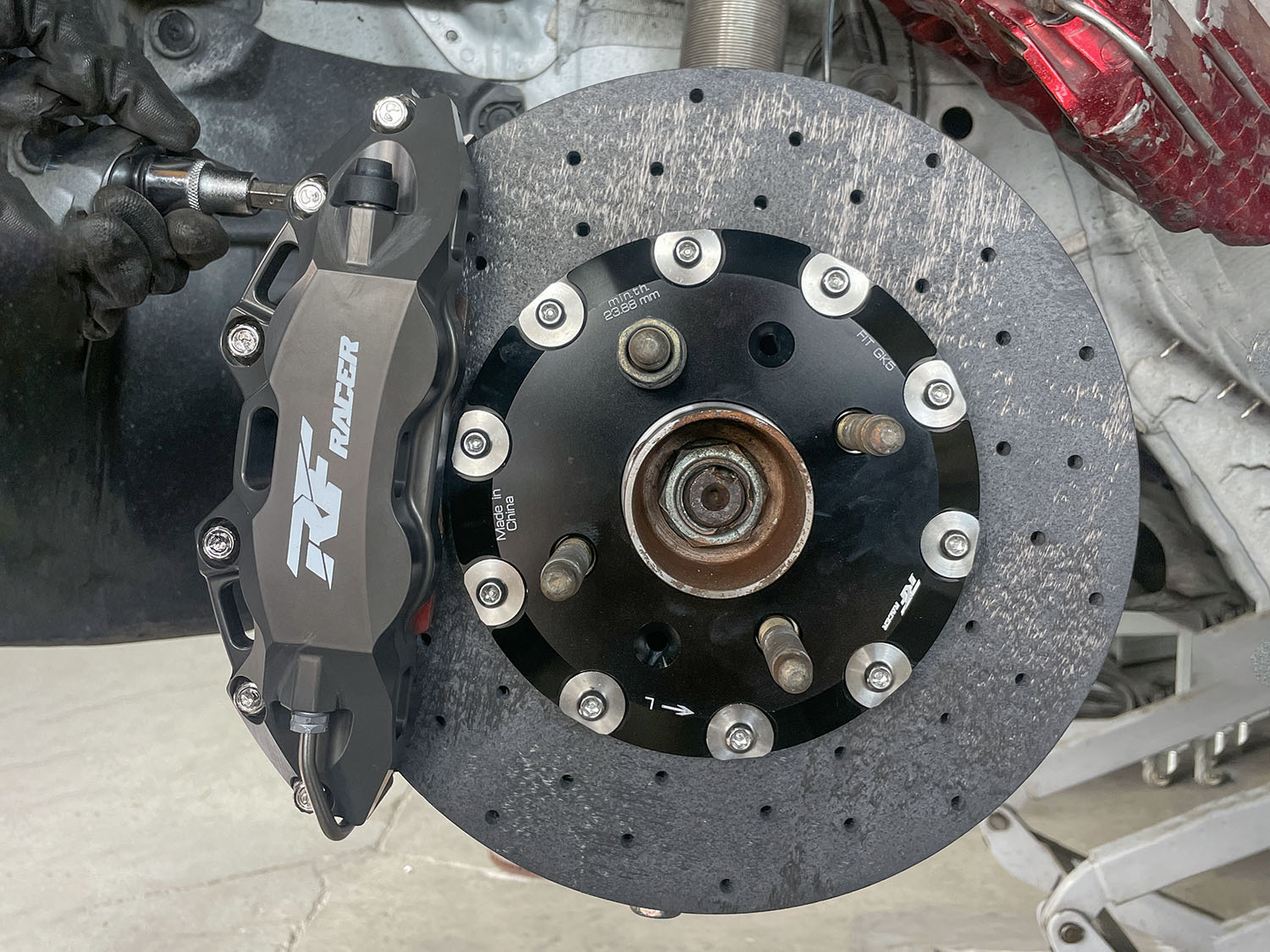飞度GK5刹车升级 | RF420SM竞技卡钳+碳陶盘套装 - 锐迪凡 RF RACER