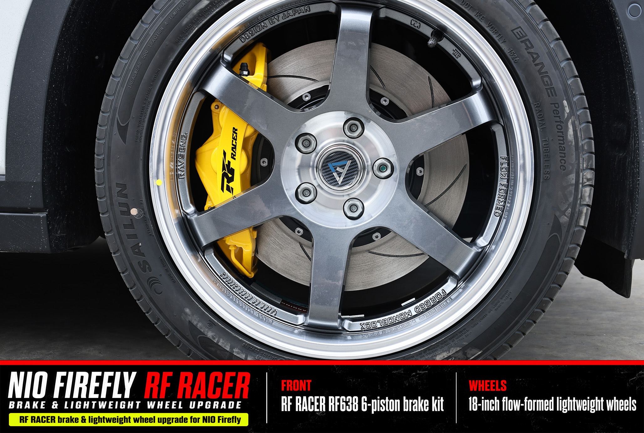 蔚来萤火虫刹车与轮毂升级方案|RF638大六活塞 - 锐迪凡 RF RACER